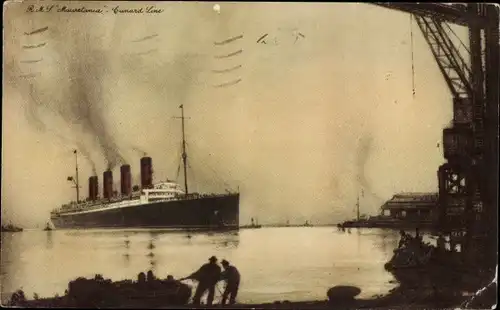 Künstler Ak DPassagierdampfer RMS Mauretania, Cunard Line