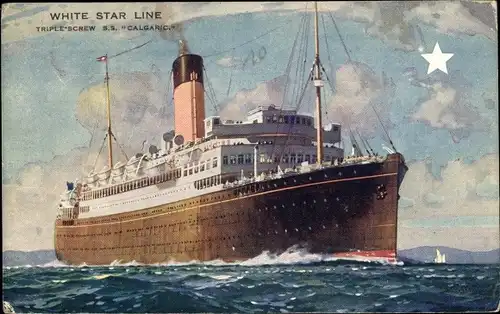Künstler Ak Passagierdampfer SS Calgaric, White Star Line
