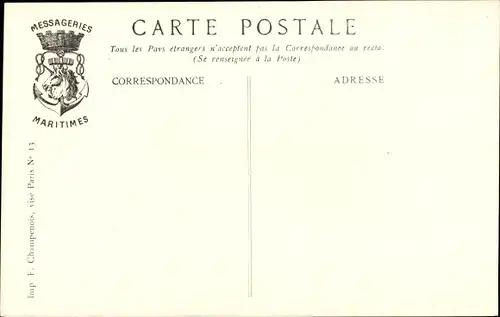 Künstler Ak Dampfschiff Memphis, Messageries Maritimes, MM