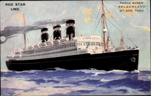 Künstler Ak Passagierdampfer Belgenland, Red Star Line