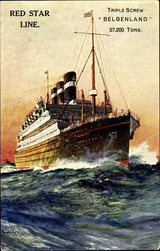 Künstler Ak Passagierdampfer Belgenland, Red Star Line, RSL