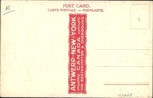 Künstler Ak Passagierdampfer Pennland, Red Star Line