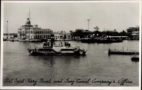 Ak Port Said Ägypten, Büro der Fährschiff- und Suezkanalgesellschaft
