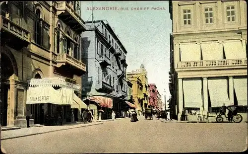 Ak Alexandria Ägypten, Rue Cheriff Pacha