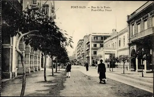 Ak Port Said Ägypten, Rue de la Poste