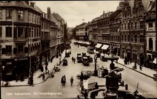 Ak København Kopenhagen Dänemark, Storkespringvandet