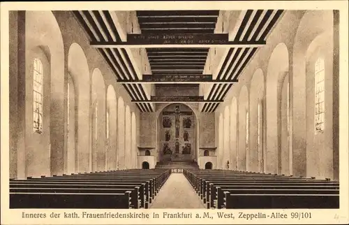 Ak Frankfurt Main, Inneres, katholische Frauenfriedenskirche