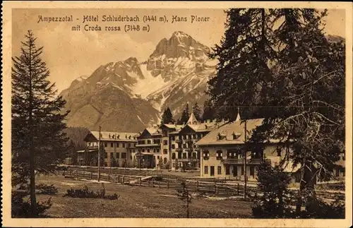Ak Carbonin Schluderbach Toblach Dobbiaco Südtirol, Hotel Schluderbach, Hans Pionier