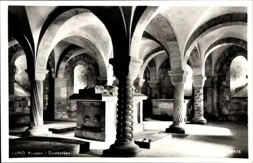 Ak Lund Schweden, Krypta in der Domkirche