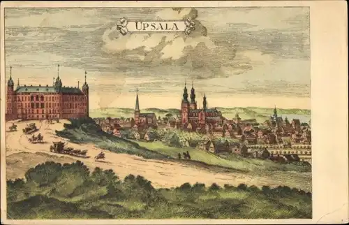 Ak Upsala Uppsala Schweden, Stadtpanorama