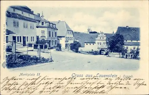 Ak Lauenstein im Müglitztal Altenberg, Marktplatz II