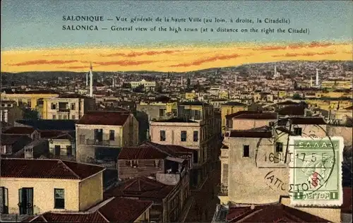 Ak Saloniki Thessaloniki Griechenland, Gesamtansicht, Zitadelle