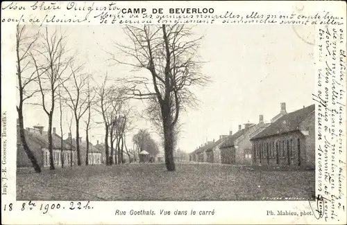 Ak Beverloo Beverlo Beringen Flandern Limburg, Rue Goethals, Blick auf den Platz