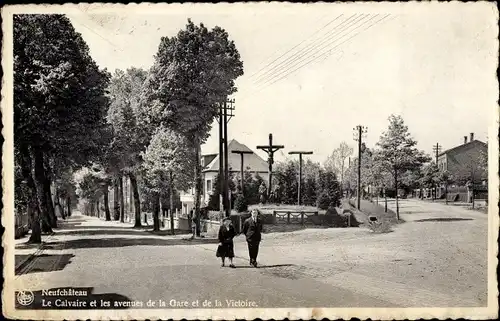 Ak Neufchâteau Wallonie Luxembourg, Golgatha, Avenue de la Gare, Avenue de la Victoire