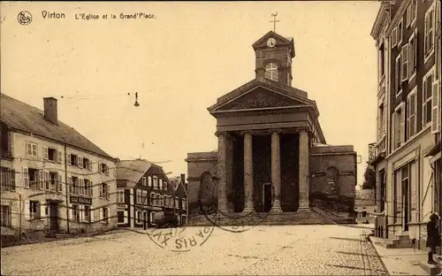 Ak Virton Wallonie Luxembourg, L’Eglise, Grande Place