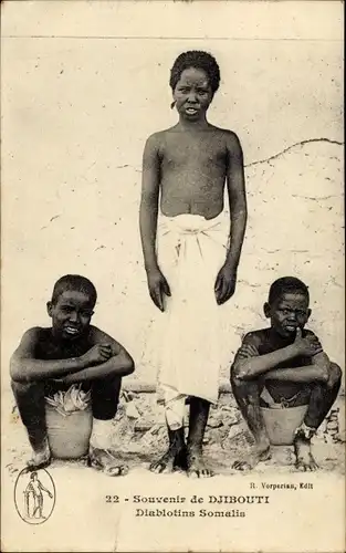 Ak Djibouti Dschibuti, Afrikaner, Kinder, Gruppenbild