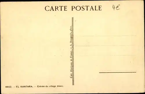 Ak El Kantara Algerien, Dorfeingang, Anwohner