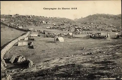 Ak Marokko, Marokko-Feldzug 1925, Militärlagerplatz