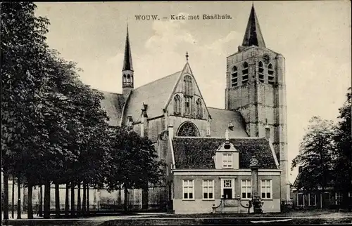 Ak Wouw Nordbrabant, Kirche, Rathaus