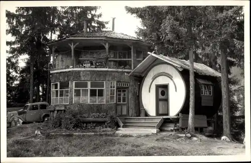 Foto Ak Stummerberg Tirol, Fass, Auto, Gasthaus