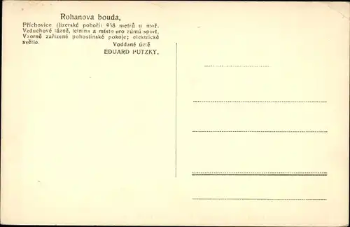 Ak Spitzberg Spicak Isergebirge Albrechtice v Jizerských horách Tschechien, Rohanova bouda