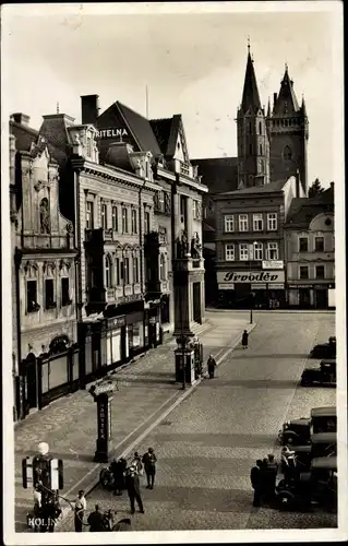 Ak Praha Prag Tschechien, Straßenpartie, Geschäfte, Passanten