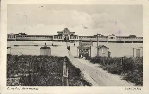 Ak Świnoujście Swinemünde Pommern, Familienbad