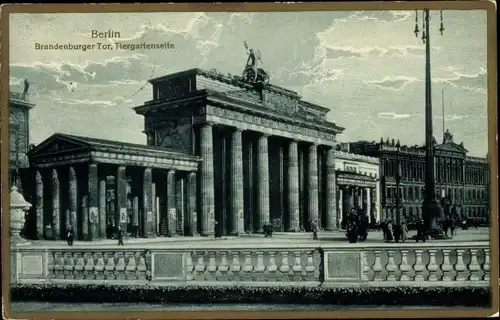 Ak Berlin Mitte, Brandenburger Tor, Tiergartenseite