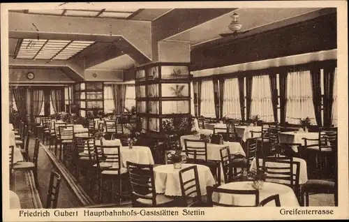 Ak Szczecin Stettin Pommern, Hauptbahnhofs-Gaststätten, Greifenterrasse