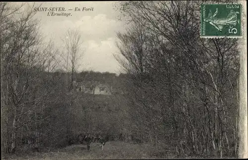 Ak Saint Sever Calvados, En Forêt, l'Ermitage