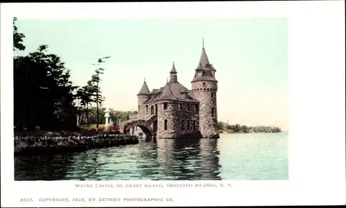 Ak Thousand Islands New York USA, Water Castle auf Heart Island