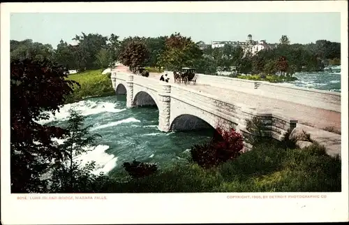 Ak Niagara Falls New York USA, Luna-Island-Bridge