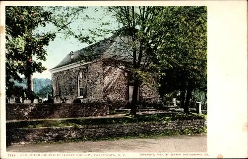 Ak Tarrytown New York USA, Old Dutch Church, Sleepy Hollow