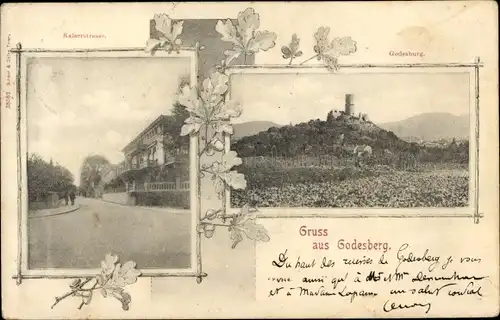 Ak Bad Godesberg Bonn am Rhein, Kaiserstraße, Godesburg