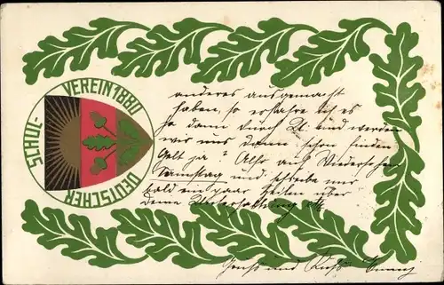 Ak Deutscher Schulverein 1880, Eichenlaub