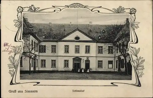 Passepartout Ak Simmern im Hunsrück, Partie im Schlosshof