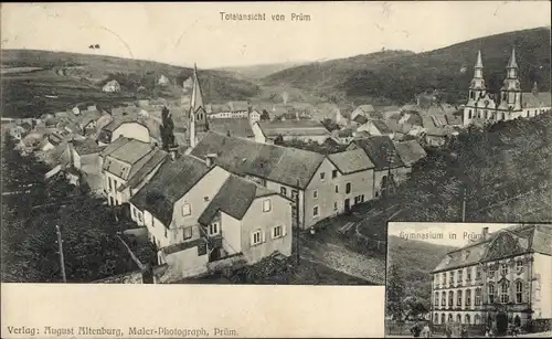 Ak Prüm in der Eifel, Gymnasium, Totalansicht