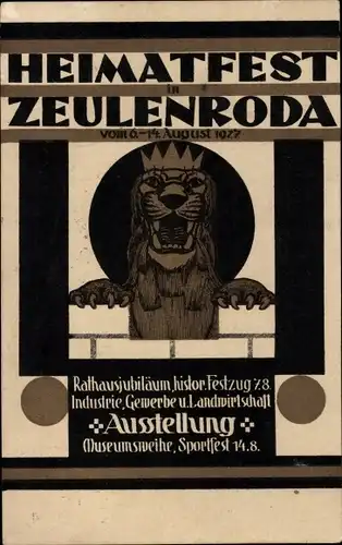 Ak Zeulenroda in Thüringen, Heimatfest 1927, Gewerbeausstellung