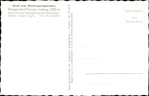 Ak Steibis Oberstaufen im Allgäu, Berggasthof-Pension Imberg