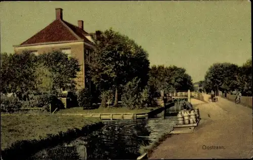 Ak Oostzaan Nordholland, Straße, Kanal