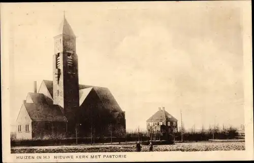 Ak Huizen Nordholland Niederlande, Neue Kirche, Pastorat