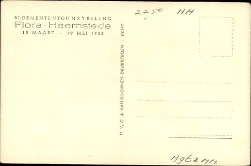 Ak Heemstede Nordholland Niederlande, Blumenausstellung Flora 1935, Fliegeraufnahme