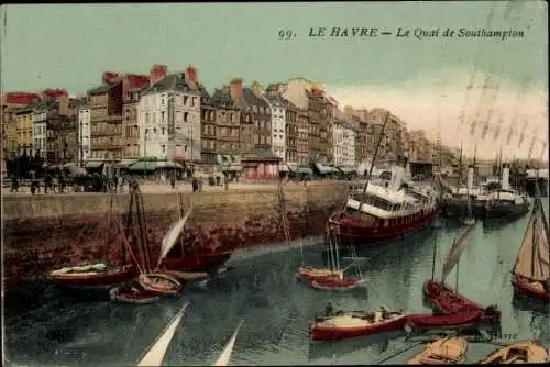 Ak Le Havre Seine Maritime, Quai de Southampton
