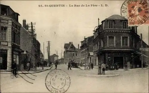 Ak Saint-Quentin Aisne, Rue de la Fere
