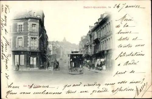 Ak Saint-Quentin Aisne, La Rue d'Isle