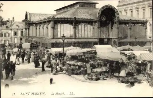 Ak Saint Quentin Aisne, Le Marche