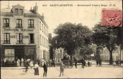 Ak Saint Quentin Aisne, Boulevard Victor Hugo