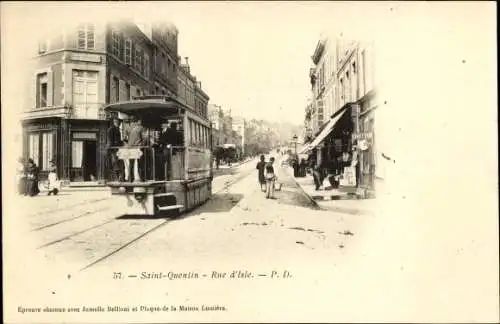 Ak Saint Quentin Aisne, Rue d'Isle