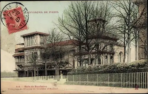 Ak Paris 16. Jahrhundert, Bois de Boulogne, Tribünen des Auteuil Course de Courses