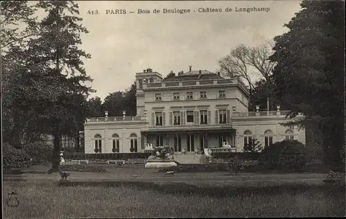 Ak Paris 16. Jahrhundert, Bois de Boulogne, Chateau de Longchamp